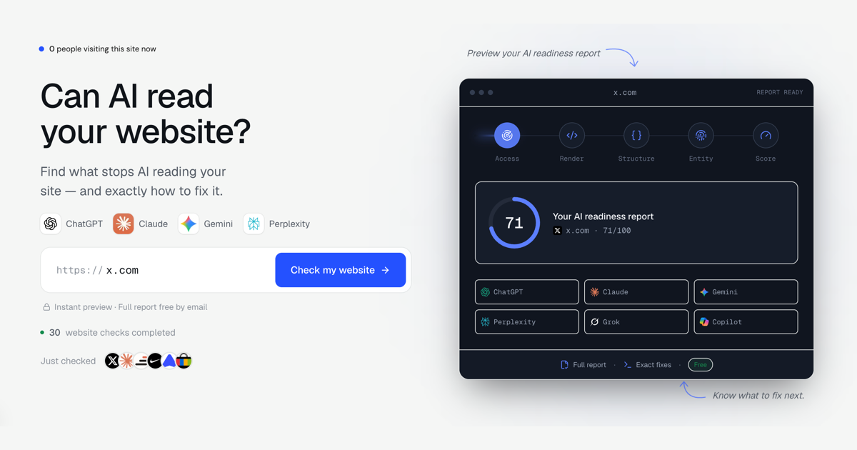 I wanted a quick way to see if AI could actually read my projects, so I built one
